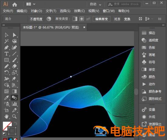 ai怎么制作科技线条 ai怎样画出科技线条感插图4电脑技术吧