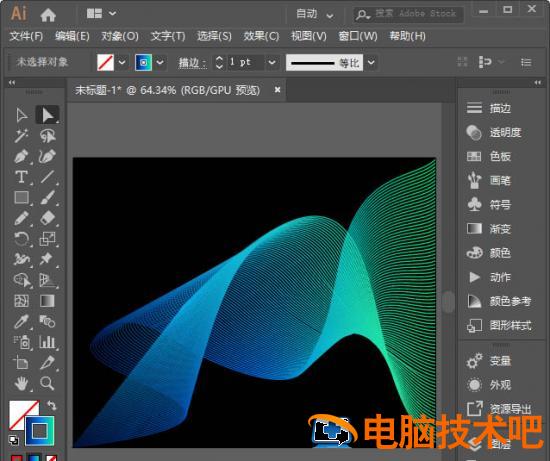 ai怎么制作科技线条 ai怎样画出科技线条感插图6电脑技术吧