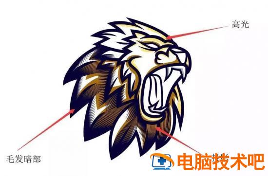 AI怎样绘制炫酷狮子插画 ai怎么画狮子插图9电脑技术吧
