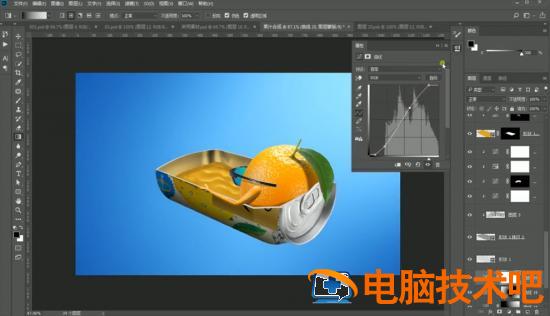 PS怎样合成易拉罐中泡澡橙子海报 ps易拉罐效果图插图7电脑技术吧