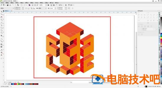 cdr如何设计等距网格立体logo cdr怎么画等距离平行线插图8电脑技术吧