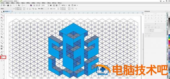 cdr如何设计等距网格立体logo cdr怎么画等距离平行线插图6电脑技术吧