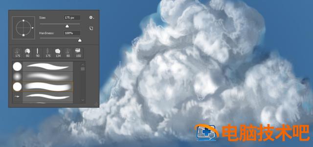 Photoshop怎样绘制蓬云彩 ps怎么把云彩做成彩霞插图8电脑技术吧