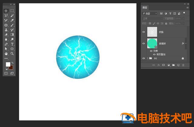 PS如何鼠绘正在放电水晶魔法球 ps绘制水晶按钮插图4电脑技术吧