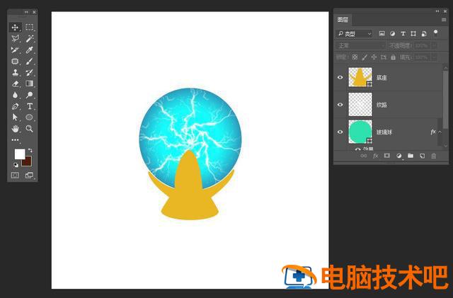 PS如何鼠绘正在放电水晶魔法球 ps绘制水晶按钮插图5电脑技术吧